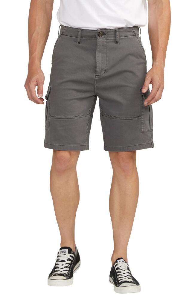 Silver Jeans Co. Stretch Cotton Twill Cargo Shorts in Dark Grey Cover