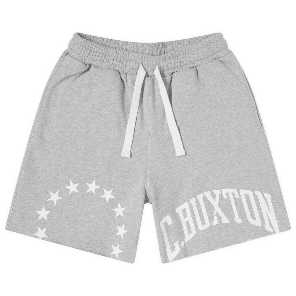 Cole Buxton Men's Cut Off Varsity Sweat Shorts in Light Grey Marl Cover