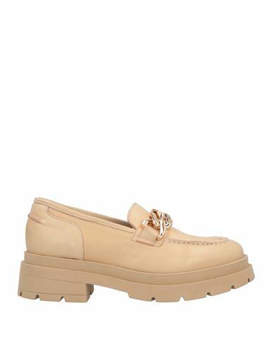 Loretta Pettinari Woman Loafers Beige Soft Leather Cover