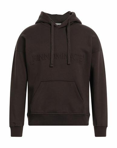 Hinnominate Man Sweatshirt Dark brown Cotton, Elastane Cover