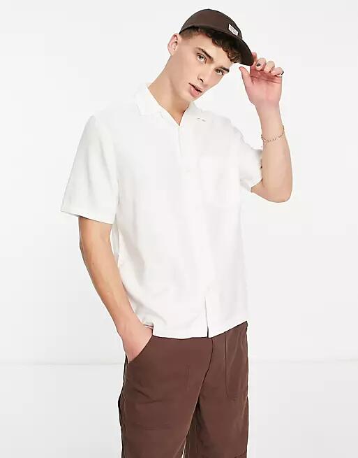 Weekday chill short sleeve shirt in beige-Neutral Cover