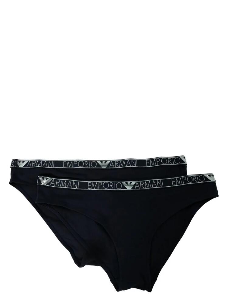 Emporio Armani logo-waistband briefs (pack of two) - Blue Cover