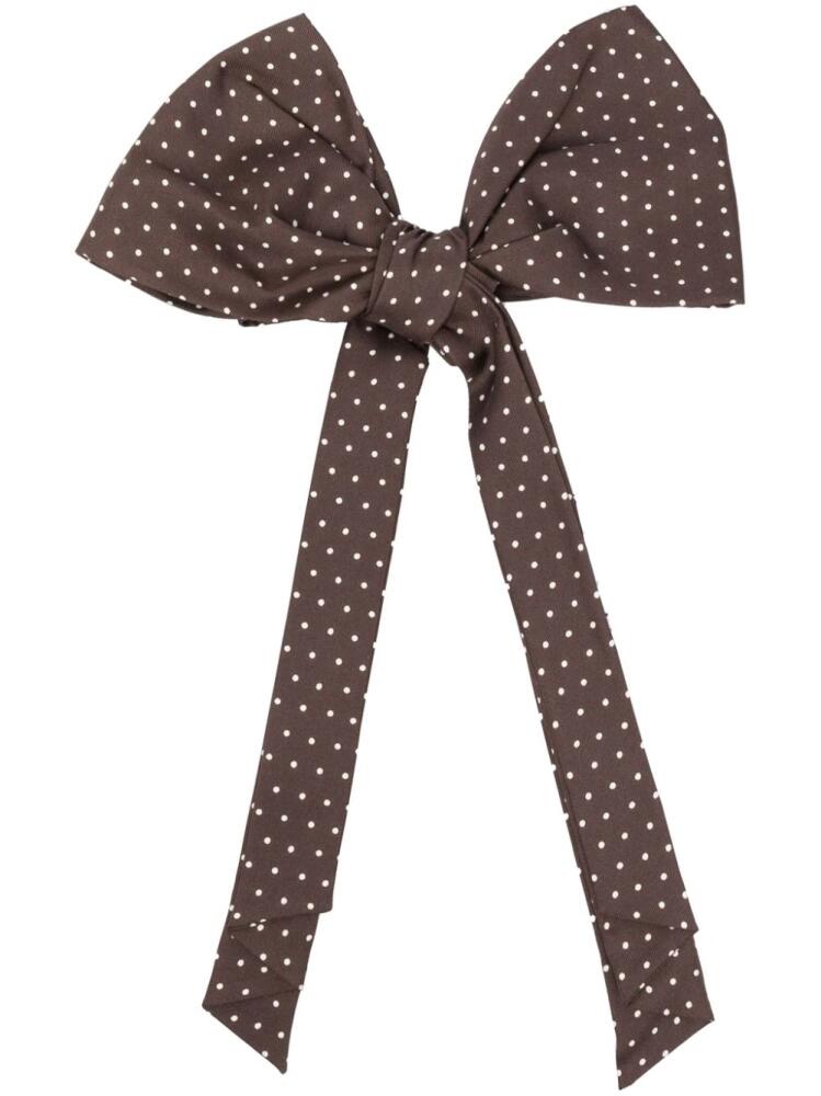 ETRO polka-dot print silk bow tie - Brown Cover