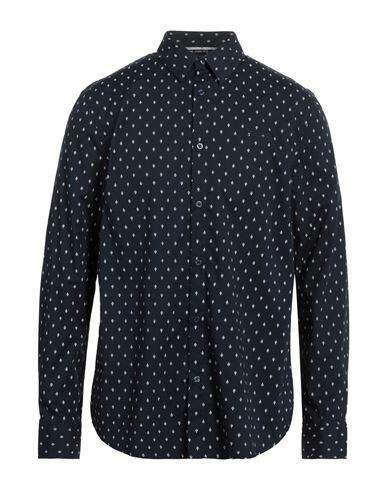 Guess Man Shirt Midnight blue Cotton, Elastane Cover