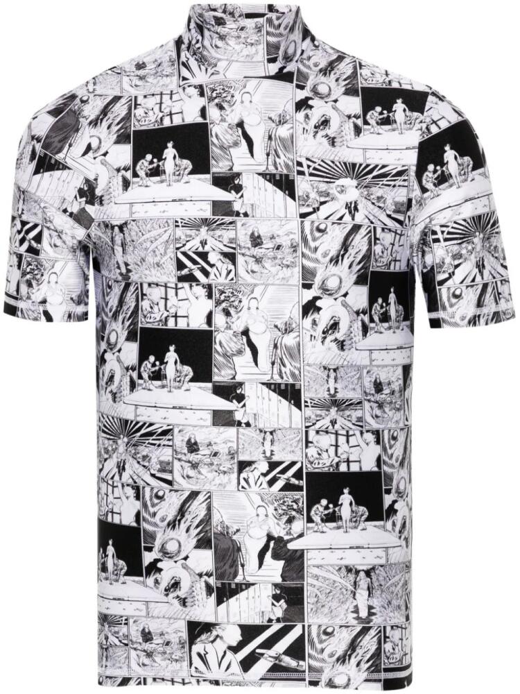 Coperni funnel-neck cartoon-print T-shirt - White Cover