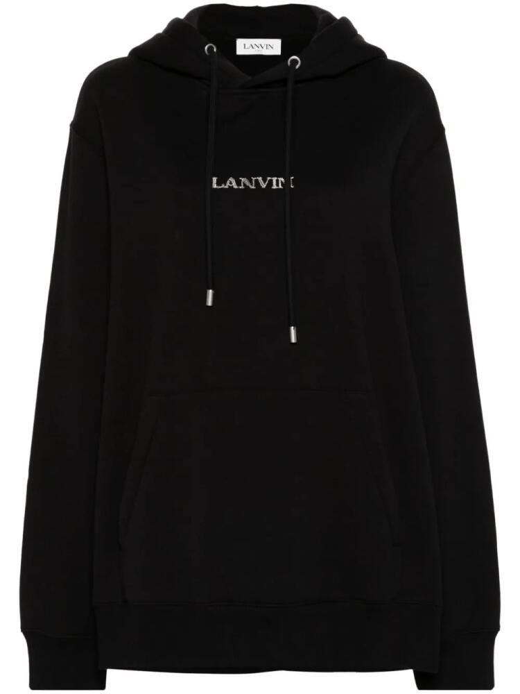 Lanvin logo-embroidered hoodie - Black Cover