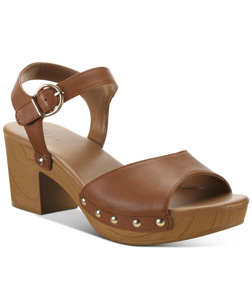 Style & Co Women's Anddreas Platform Block-Heel Sandals, Created for Macy's - Brown Cover