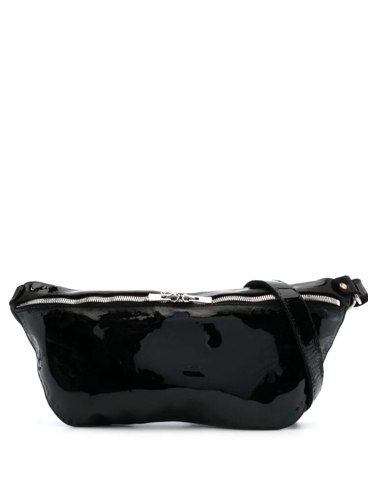 Guidi zip-fastening patent leather belt bag - Black Cover