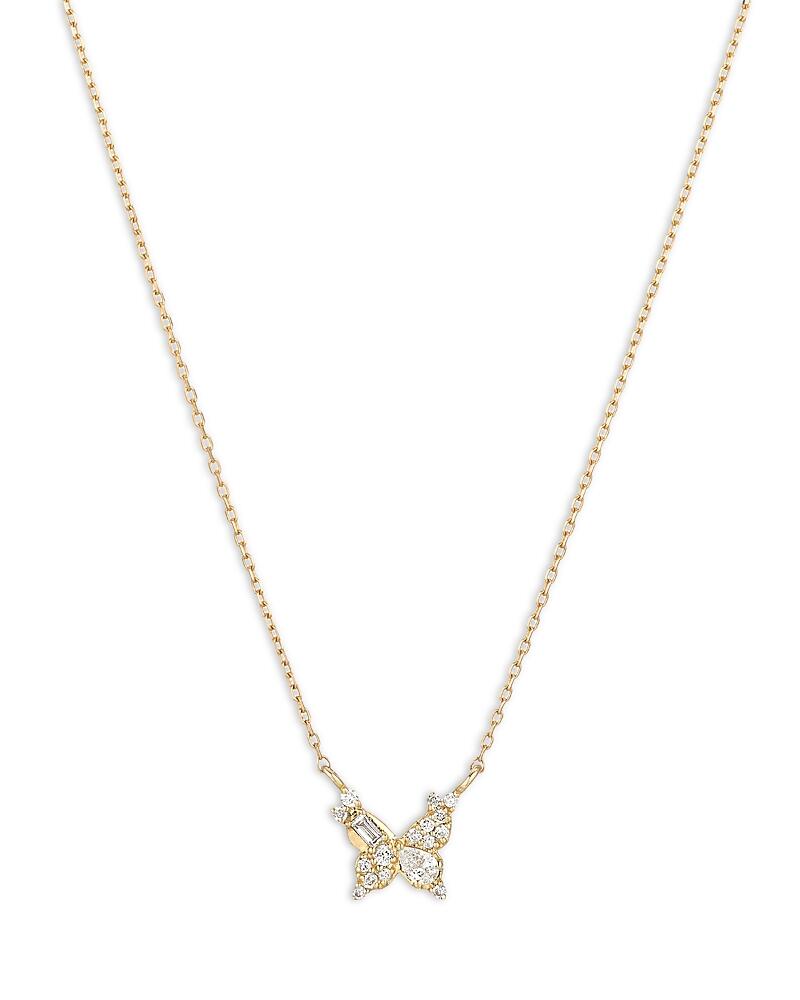 Adina Reyter 14K Yellow Gold Diamond Multi Cut Butterfly Pendant Necklace, 15-16 Cover