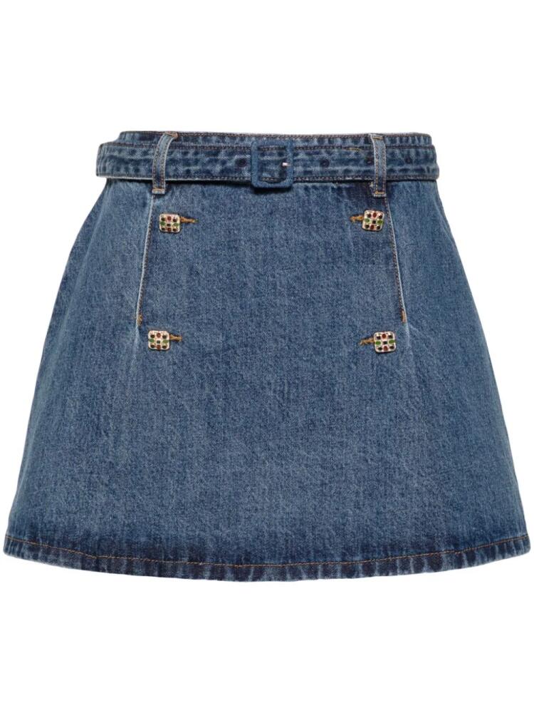 Self-Portrait Rock denim miniskirt - Blue Cover