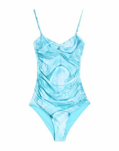 Ganni Woman One-piece swimsuit Sky blue Polyamide, Elastane Cover