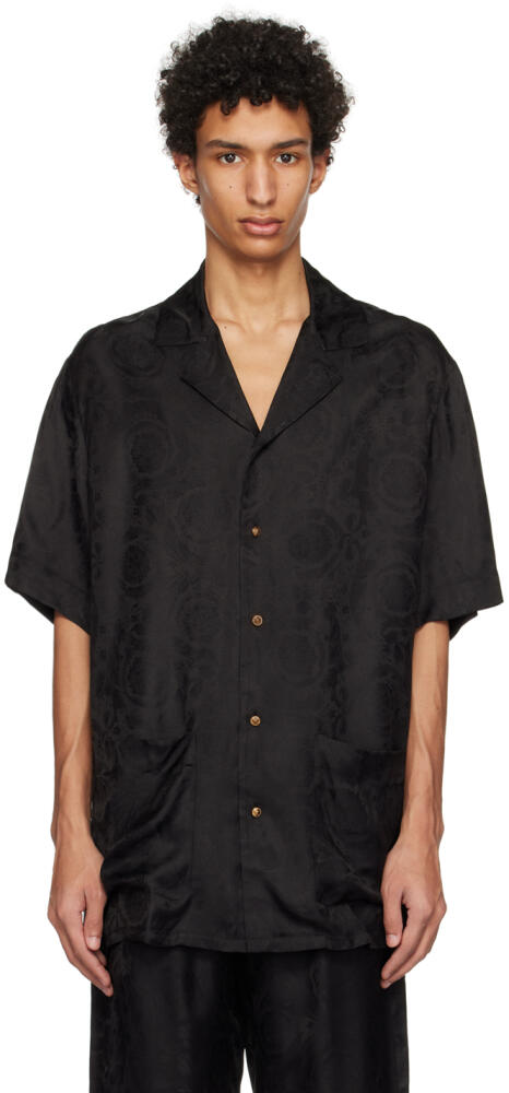 Versace Underwear Black Barocco Pyjama Shirt Cover