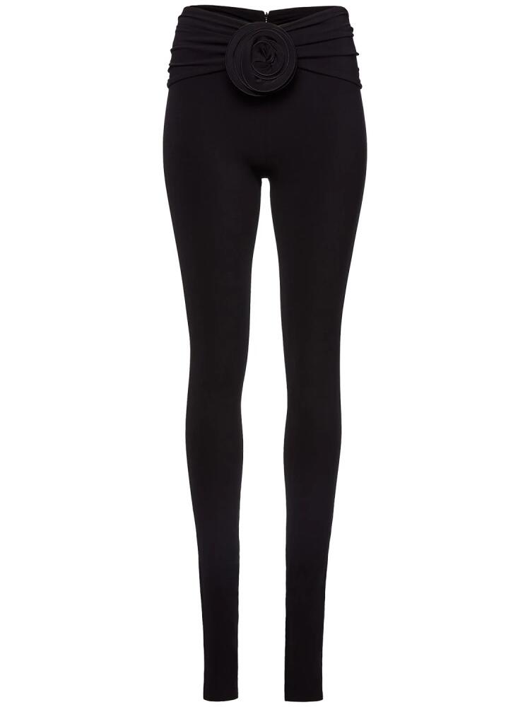 MAGDA BUTRYM Draped Jersey Leggings W/rose Cover