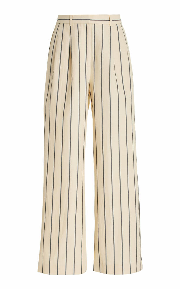 Jenni Kayne - Jones Striped Cotton-Blend Wide-Leg Pants - White Cover