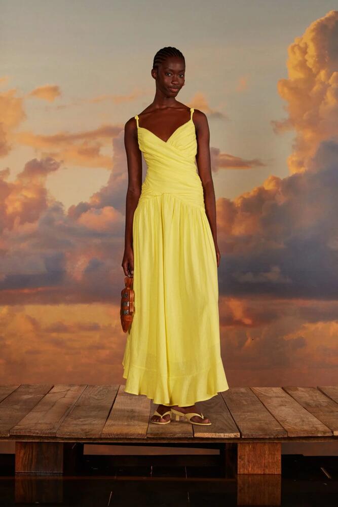 FARM Rio Yellow Cross Over Maxi Dress Cover