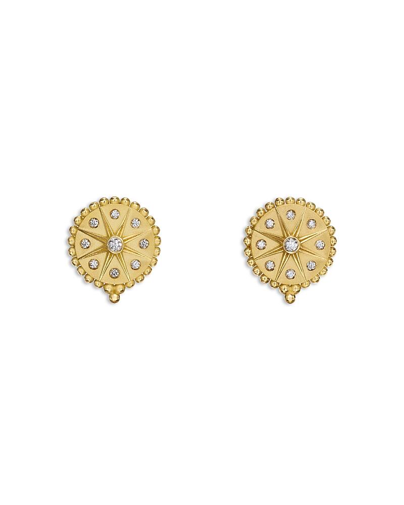 Temple St. Clair 18K Yellow Gold Diamond Orbit Star Stud Earrings Cover