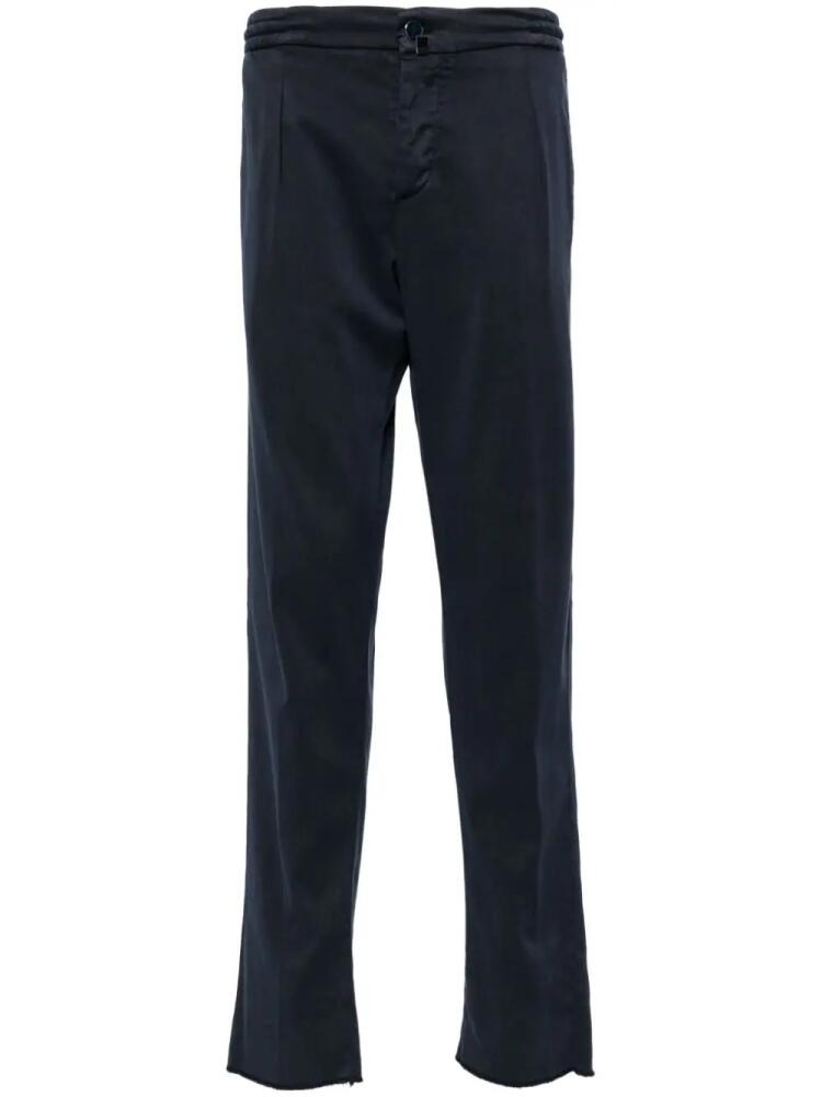 Kiton pleated tapered-leg trousers - Blue Cover