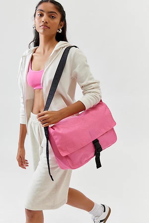 BAGGU Nylon Messenger Bag in Azalea Pink Cover