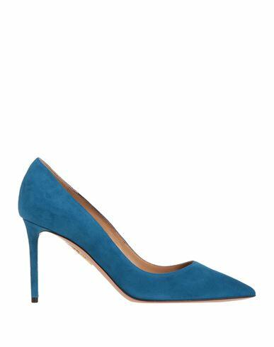 Aquazzura Woman Pumps Light blue Leather Cover