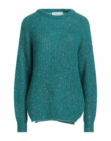 Kaos Woman Sweater Emerald green Metallic Polyester, Polyamide, Mohair wool, Alpaca wool Cover