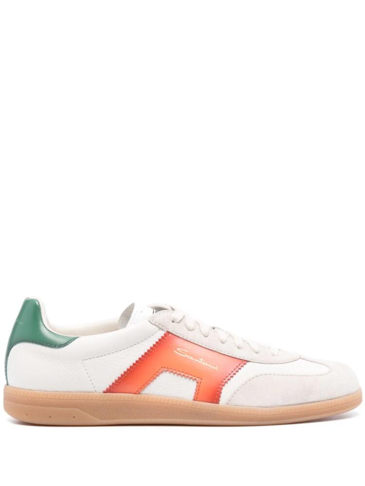 Santoni colourblock panelled sneakers - White Cover