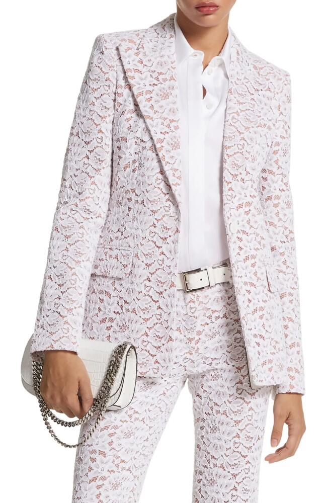 Michael Kors Collection Georgina Floral Lace One-Button Blazer in Optic White Cover