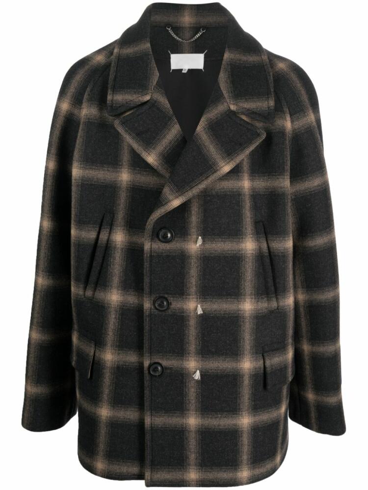 Maison Margiela x Pendleton checked wool peacoat - Black Cover