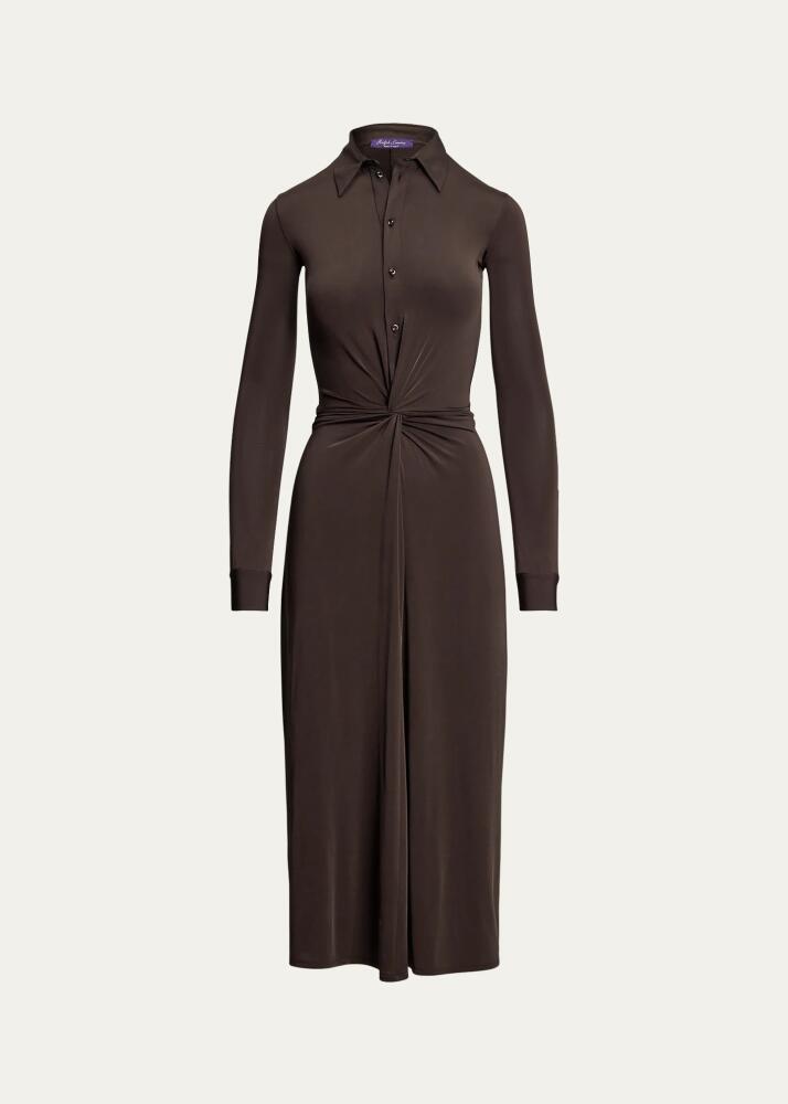 Ralph Lauren Collection Twist-Front Midi Shirt Dress Cover