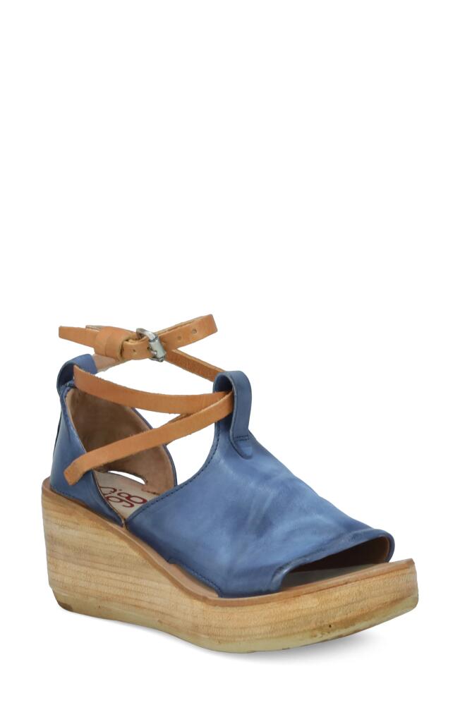 A. S.98 Nino Wedge Platform Sandal in Blue Cover