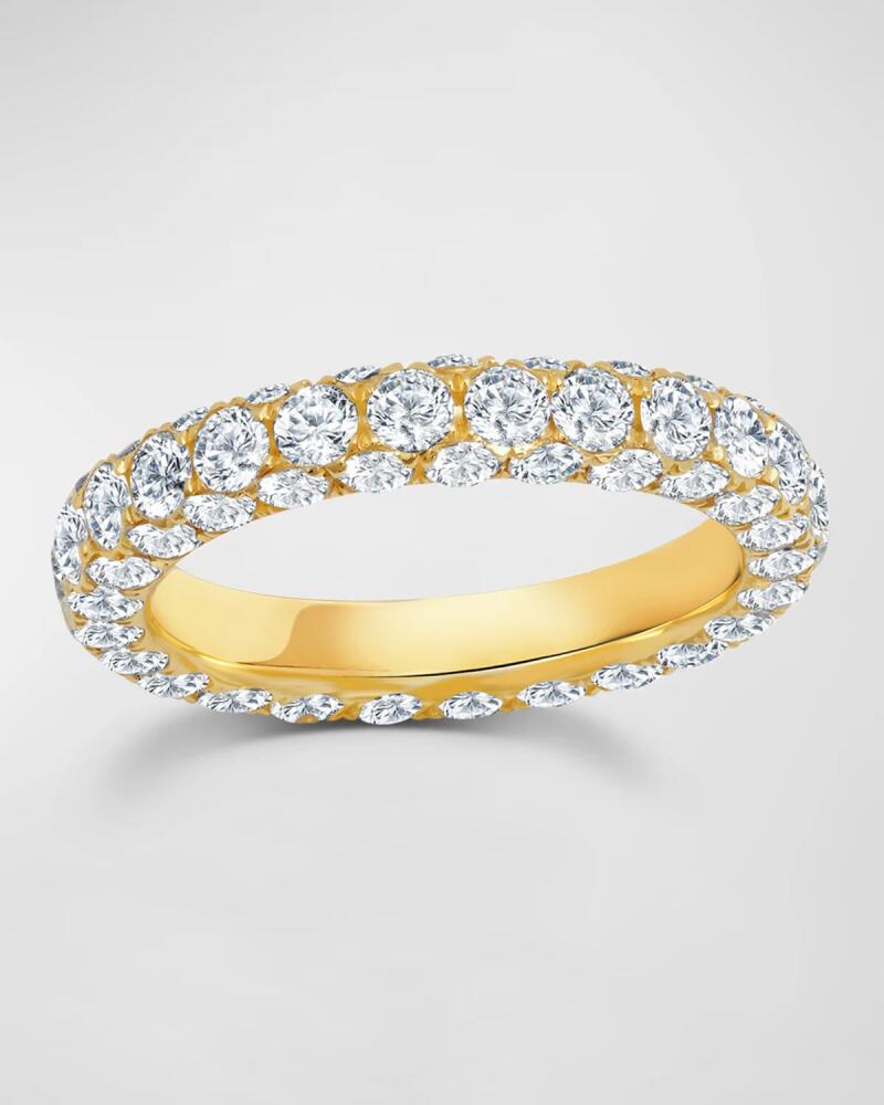 Graziela Gems 18k Gold 3-Side Diamond Band Ring, Size 6 Cover