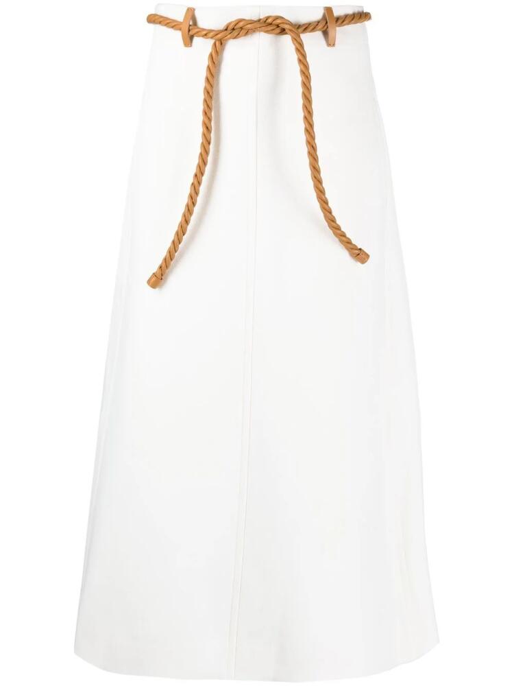 Chloé rope-style belted midi skirt - White Cover