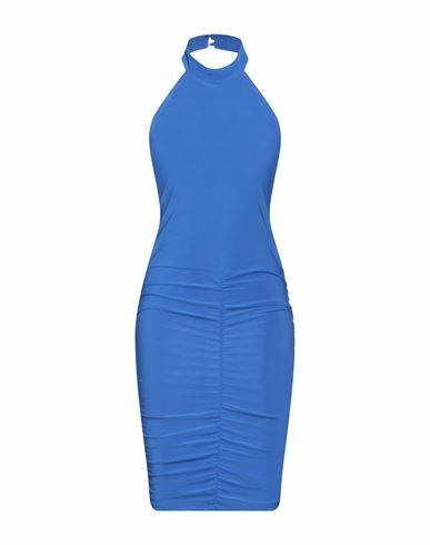 Marc Ellis Woman Mini dress Bright blue Polyester, Elastic fibres Cover