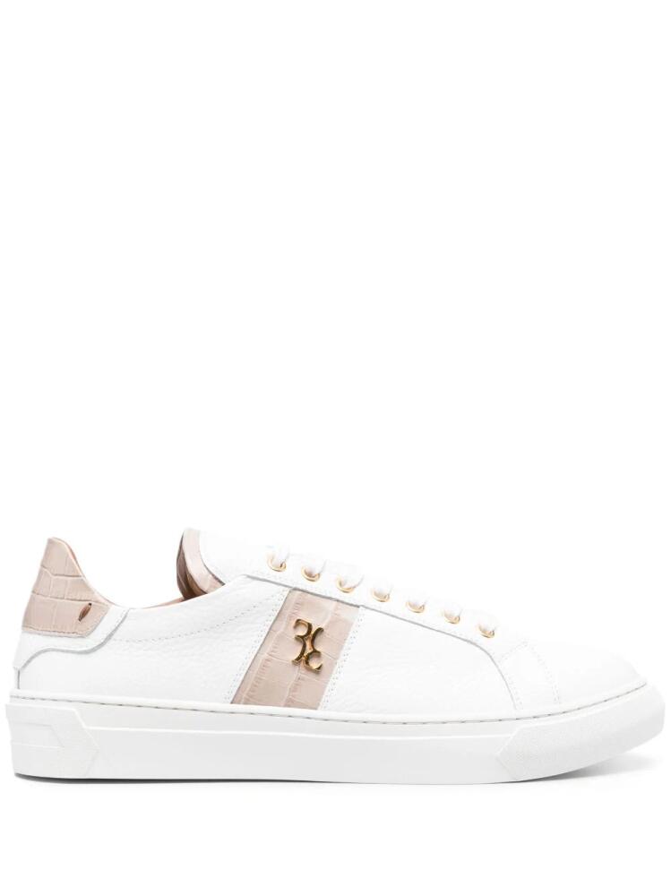 Billionaire logo-embellished leather sneakers - White Cover