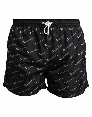 Aquascutum Man Swim trunks Black Polyester Cover