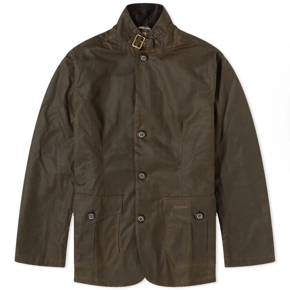 Barbour Men's Lutz Wax Jacket in Olive Cover