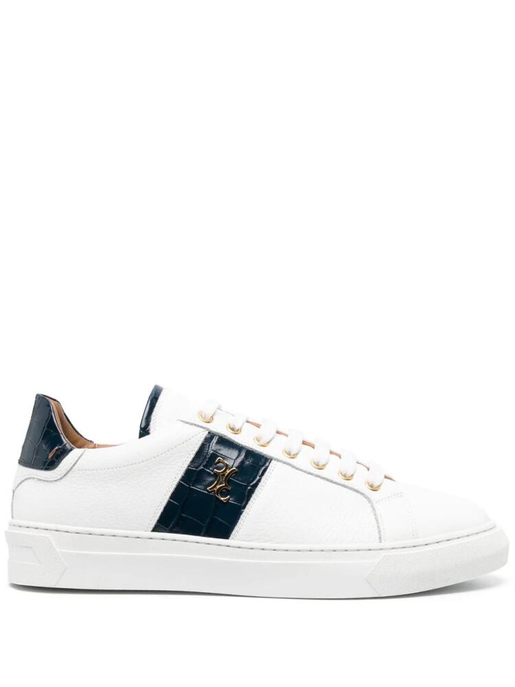 Billionaire logo-embellished leather sneakers - White Cover