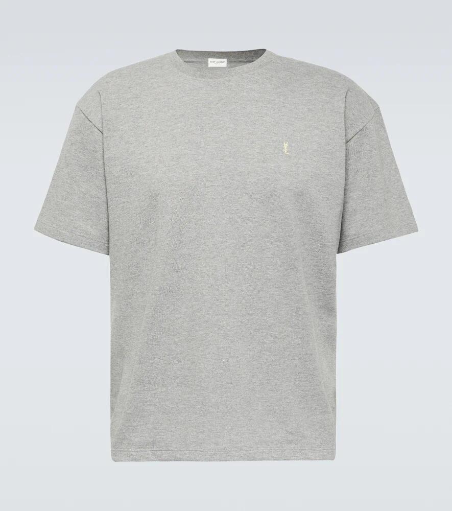 Saint Laurent Cassandre cotton-blend piqué T-shirt Cover