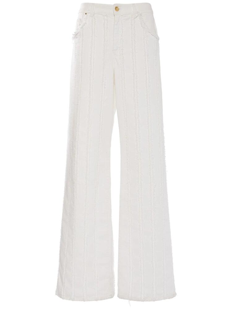 BLUMARINE Cotton Denim Wide Jeans Cover