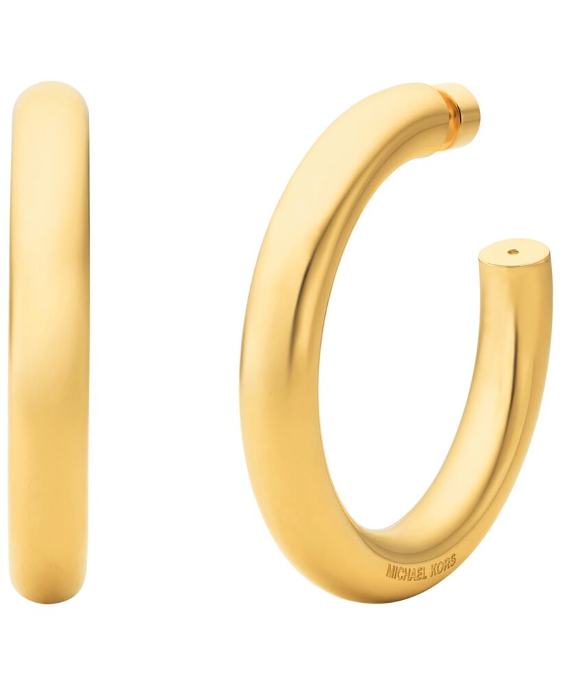 Michael Kors 14K Gold-Plated Brass Tube Hoop Earrings - Gold Cover