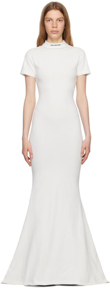 Balenciaga White Embroidered Maxi Dress Cover