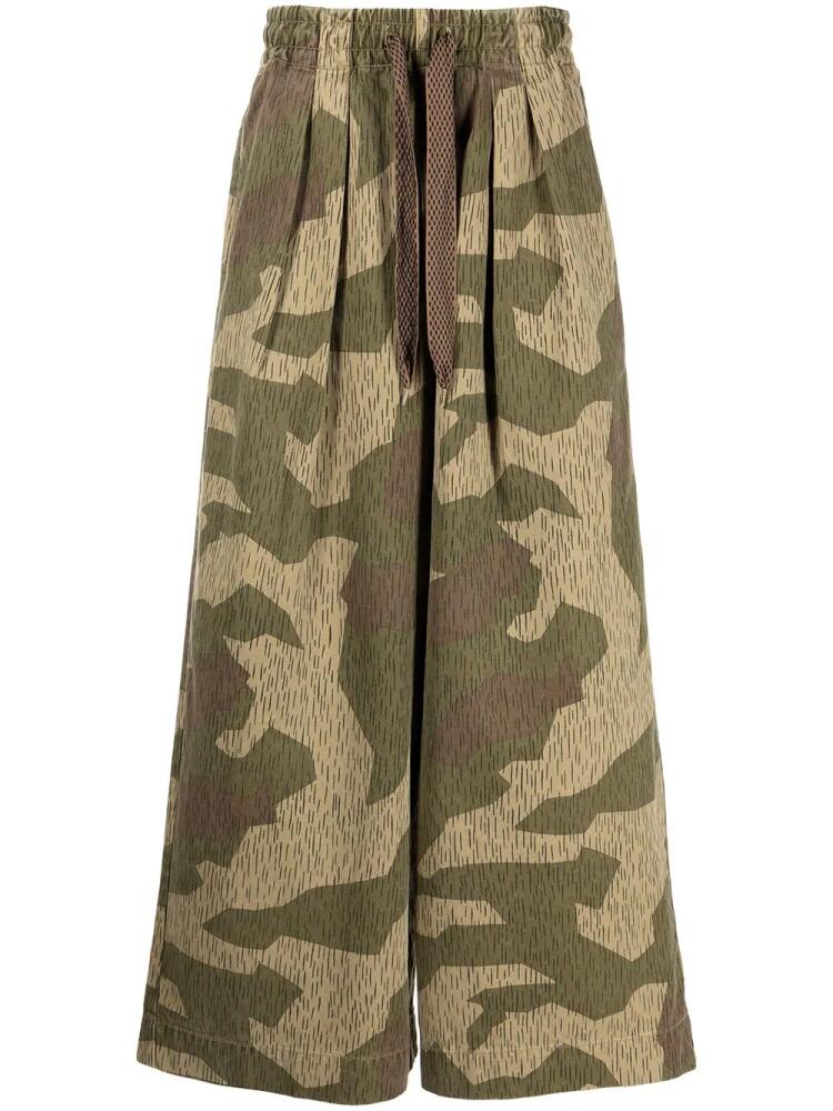 KAPITAL Camo Rude Buggy wide-leg trousers - Green Cover