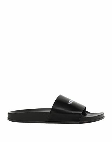 Vetements Man Sandals Black Soft Leather Cover