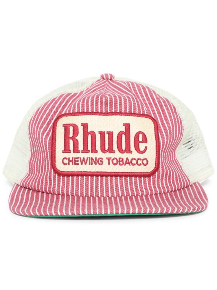 RHUDE embroidered-logo striped cap Cover