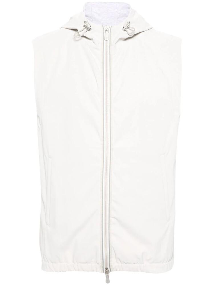 Eleventy hooded zip-up gilet - Neutrals Cover