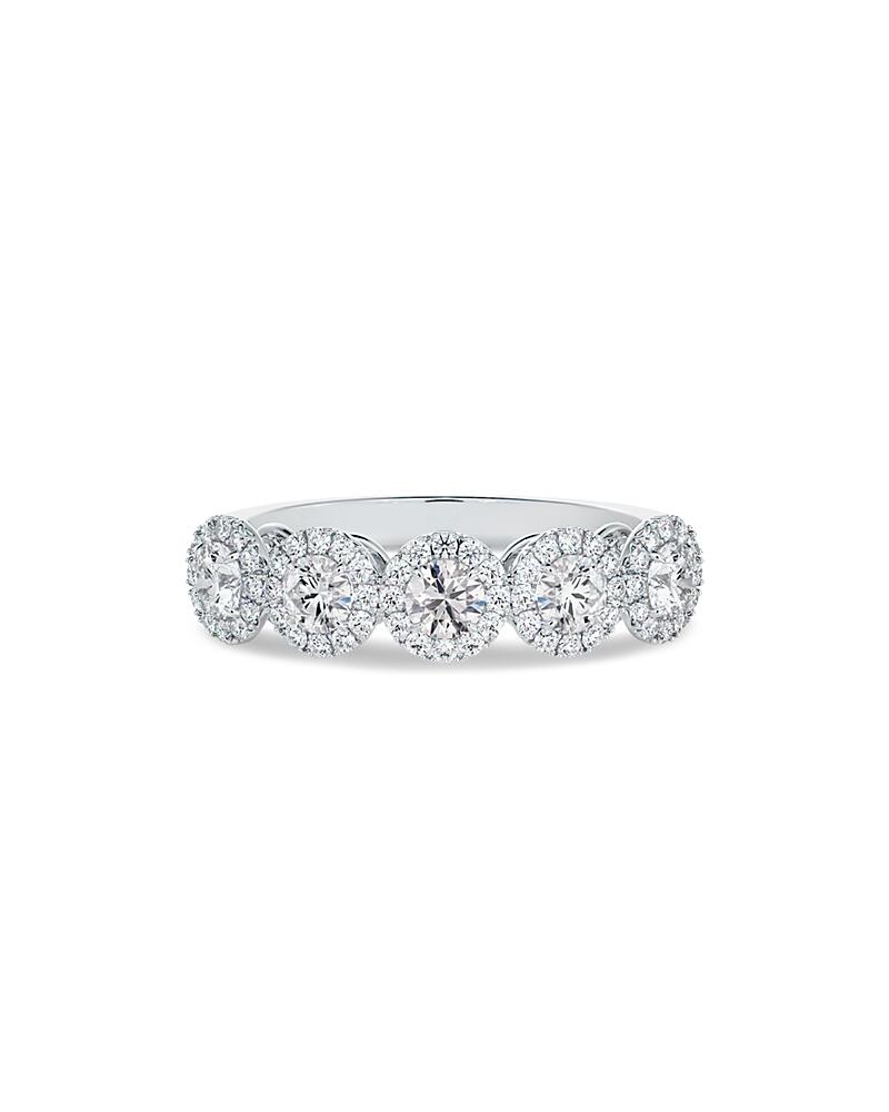 De Beers Forevermark Center of My Universe Five Stone Halo Band in 18K White Gold, 0.95 ct. t. w. Cover