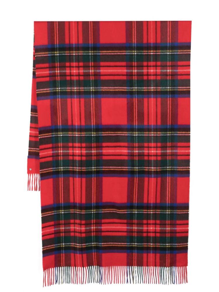 Johnstons of Elgin tartan-check cashmere scarf - Red Cover