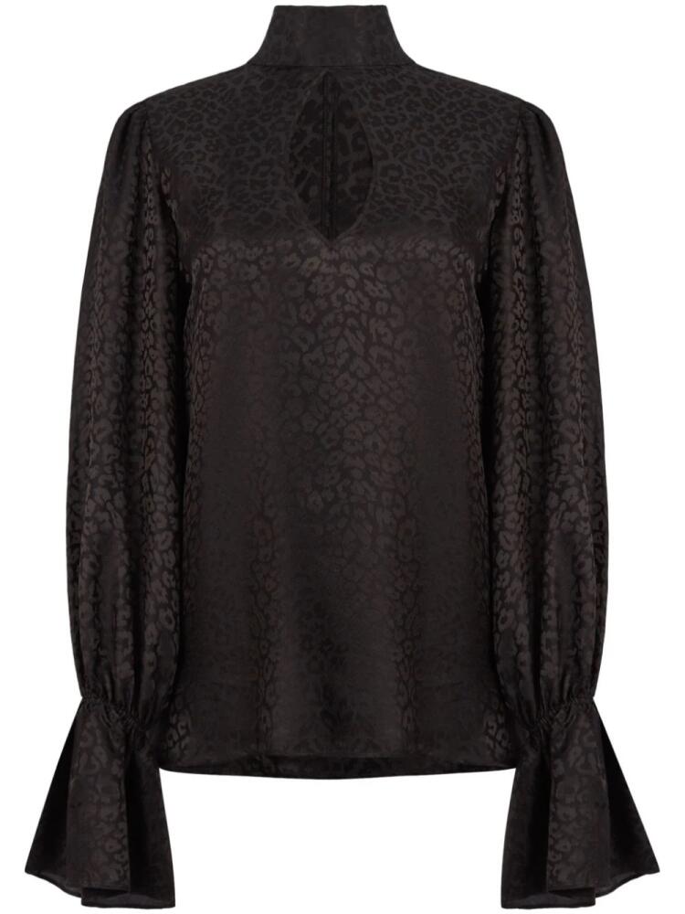 Nina Ricci leopard-print satin blouse - Black Cover