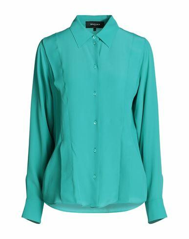 Rochas Woman Shirt Deep jade Acetate, Silk Cover