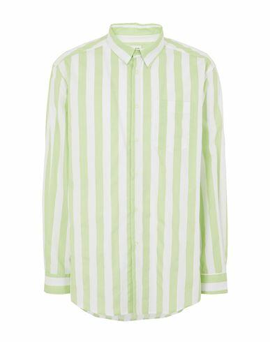 8 By Yoox Cotton Striped Oversize Shirt Man Shirt Light green Cotton Cover