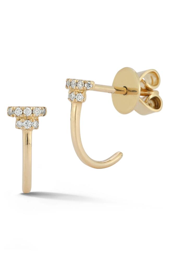 Dana Rebecca Designs Sylvie Rose Diamond Bar Huggie Hoop Earrings in Yellow Gold Cover